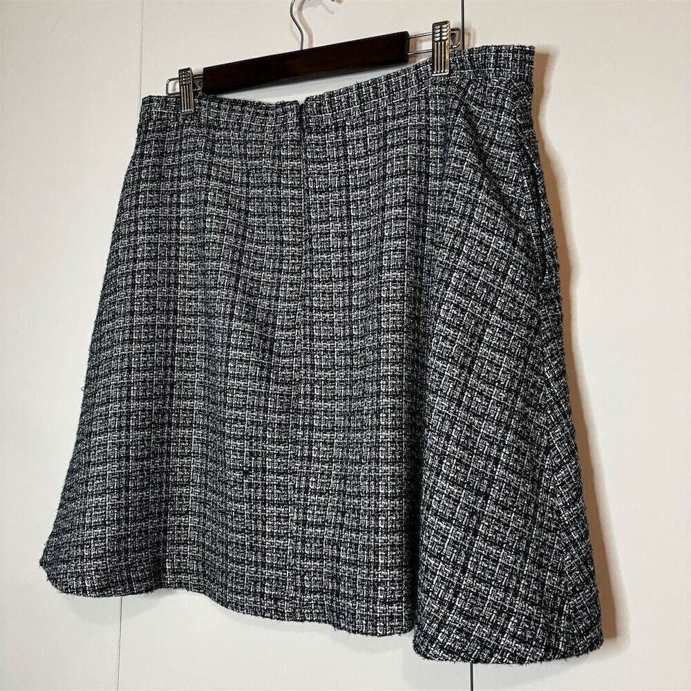 Banana Republic Women's Size 12 Navy White Tweed A-Line Skirt - Picture 4 of 9
